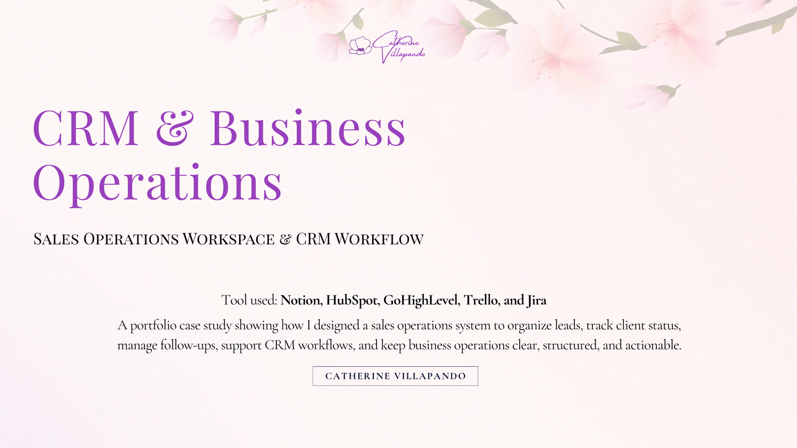 CRM, Sales, Pipeline & Operations Support case study slide 1