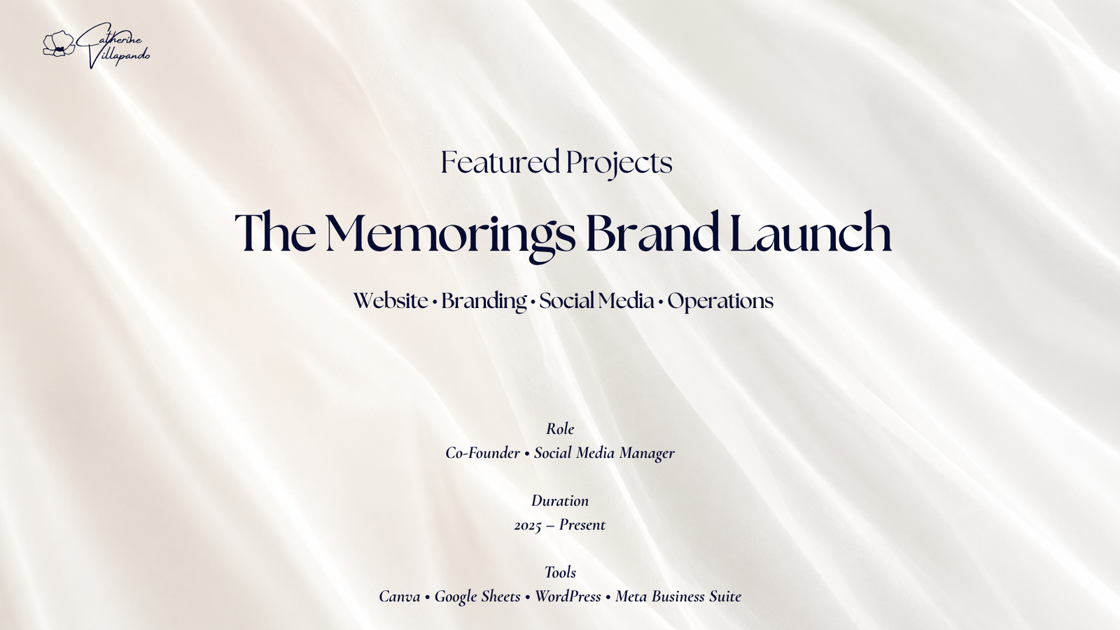 Memorings Website & Brand Launch case study slide 1